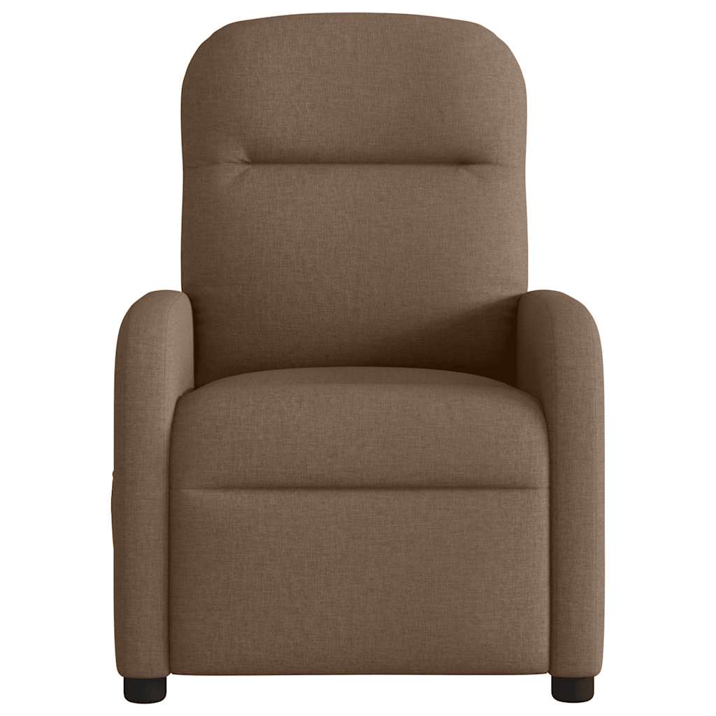 Fotoliu electric de masaj rabatabil, maro, textil