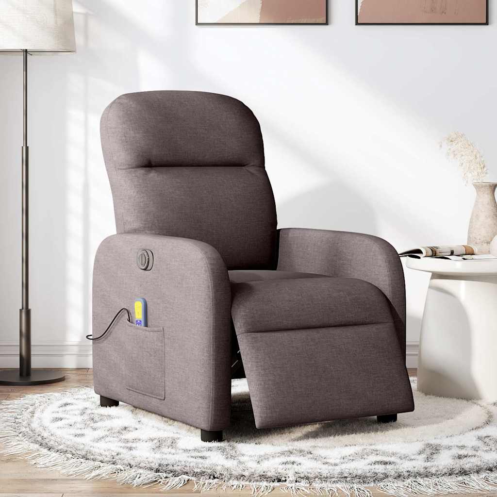 Fotoliu electric de masaj rabatabil, maro închis, textil