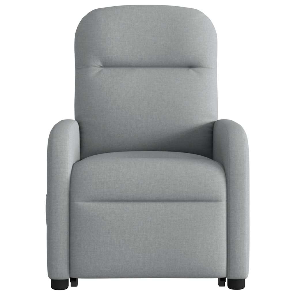 Fotoliu electric rabatabil cu ridicare, gri deschis, textil