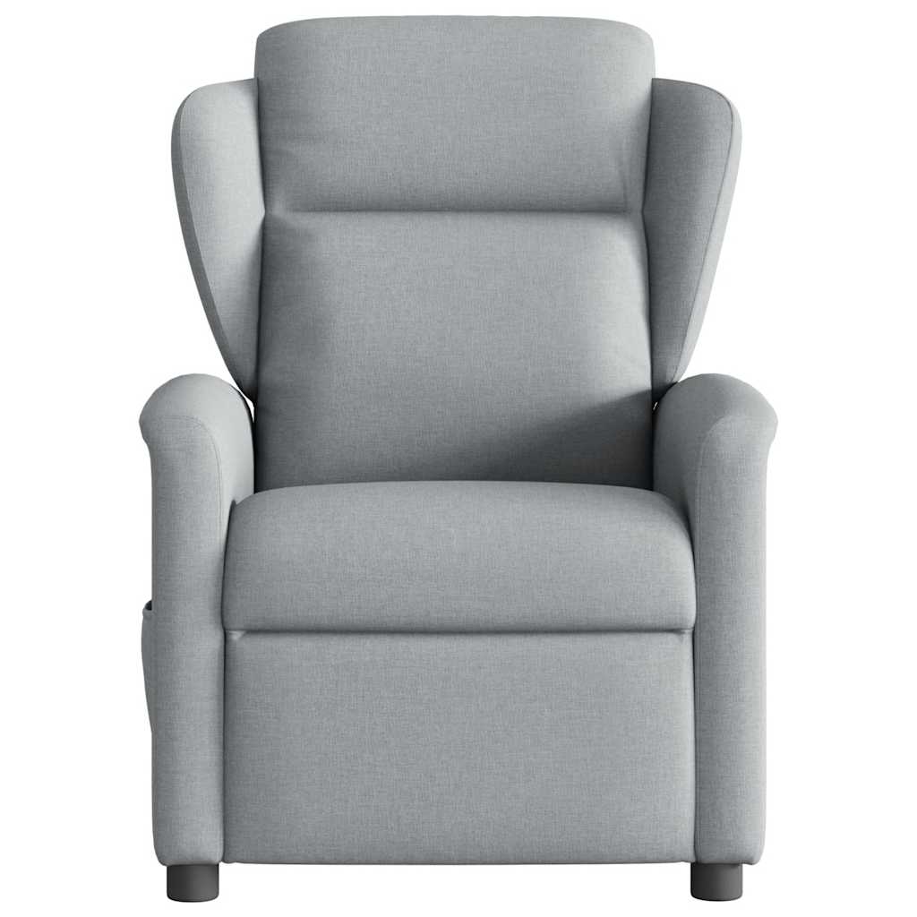 Fotoliu rabatabil electric, gri deschis, textil