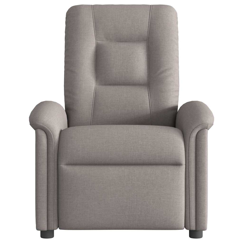 Fotoliu electric de masaj rabatabil, gri taupe, textil