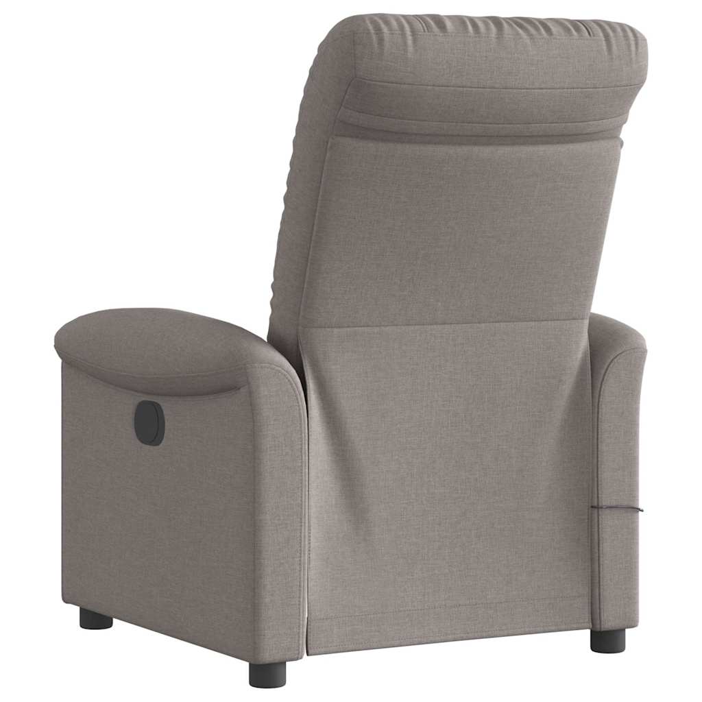Fotoliu electric de masaj rabatabil, gri taupe, textil