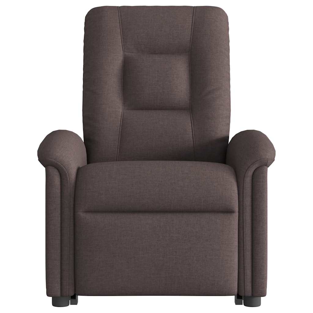 Fotoliu electric masaj rabatabil cu ridicare maro închis textil