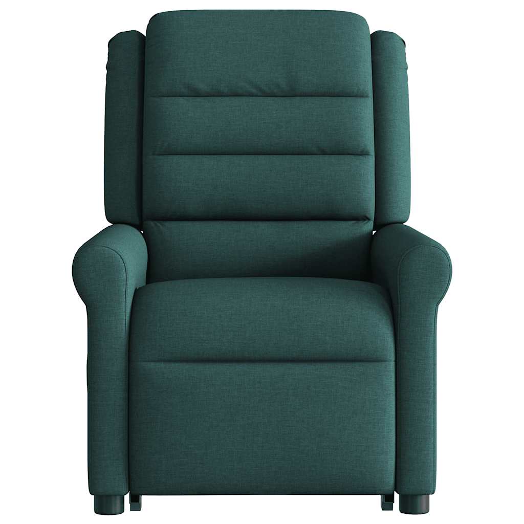 Fotoliu rabatabil ridicare pe verticală, verde închis, textil
