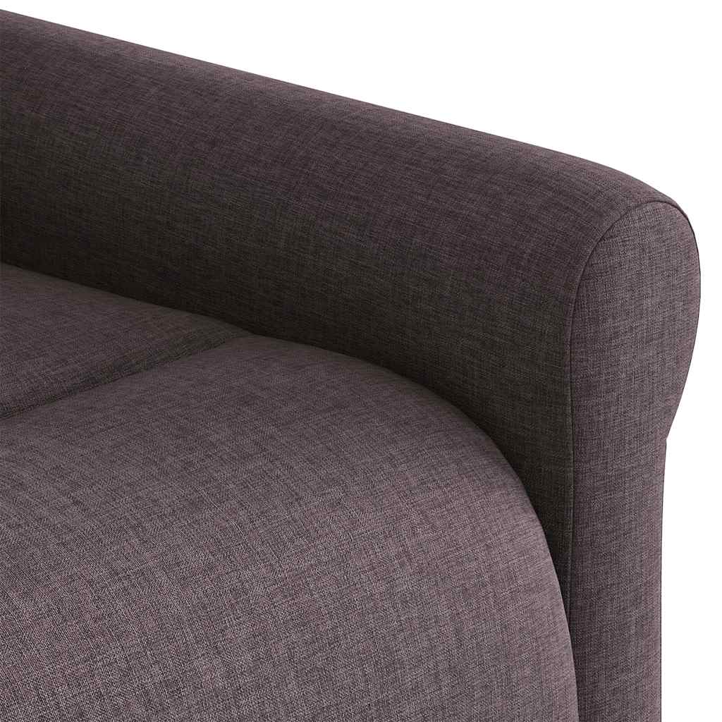 Fotoliu rabatabil cu ridicare pe verticală, maro închis, textil