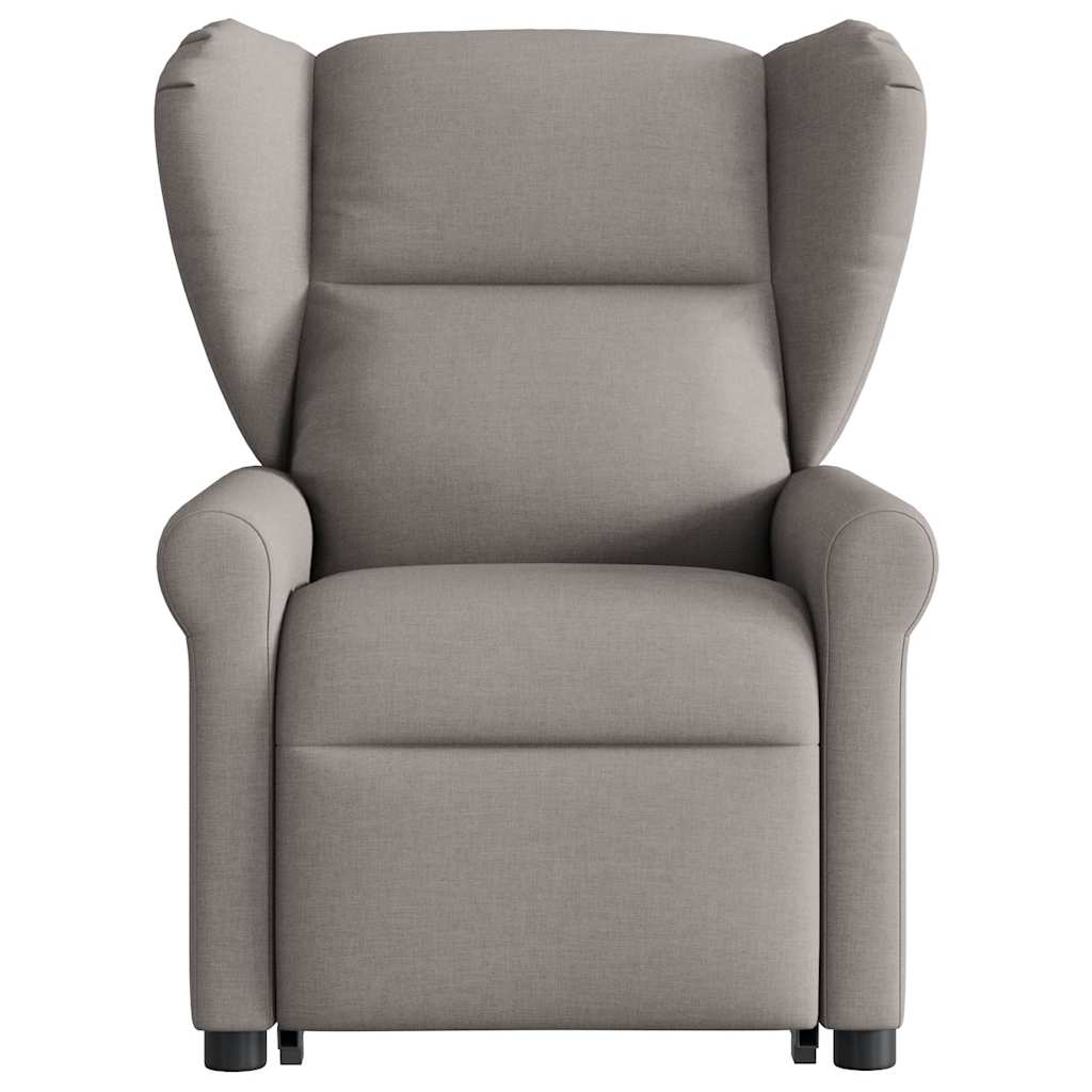Fotoliu electric masaj rabatabil cu ridicare, gri taupe, textil