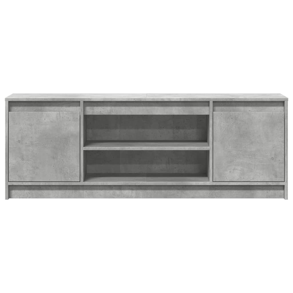 Dulap TV cu LED, gri beton, 139,5x34x50 cm, lemn prelucrat