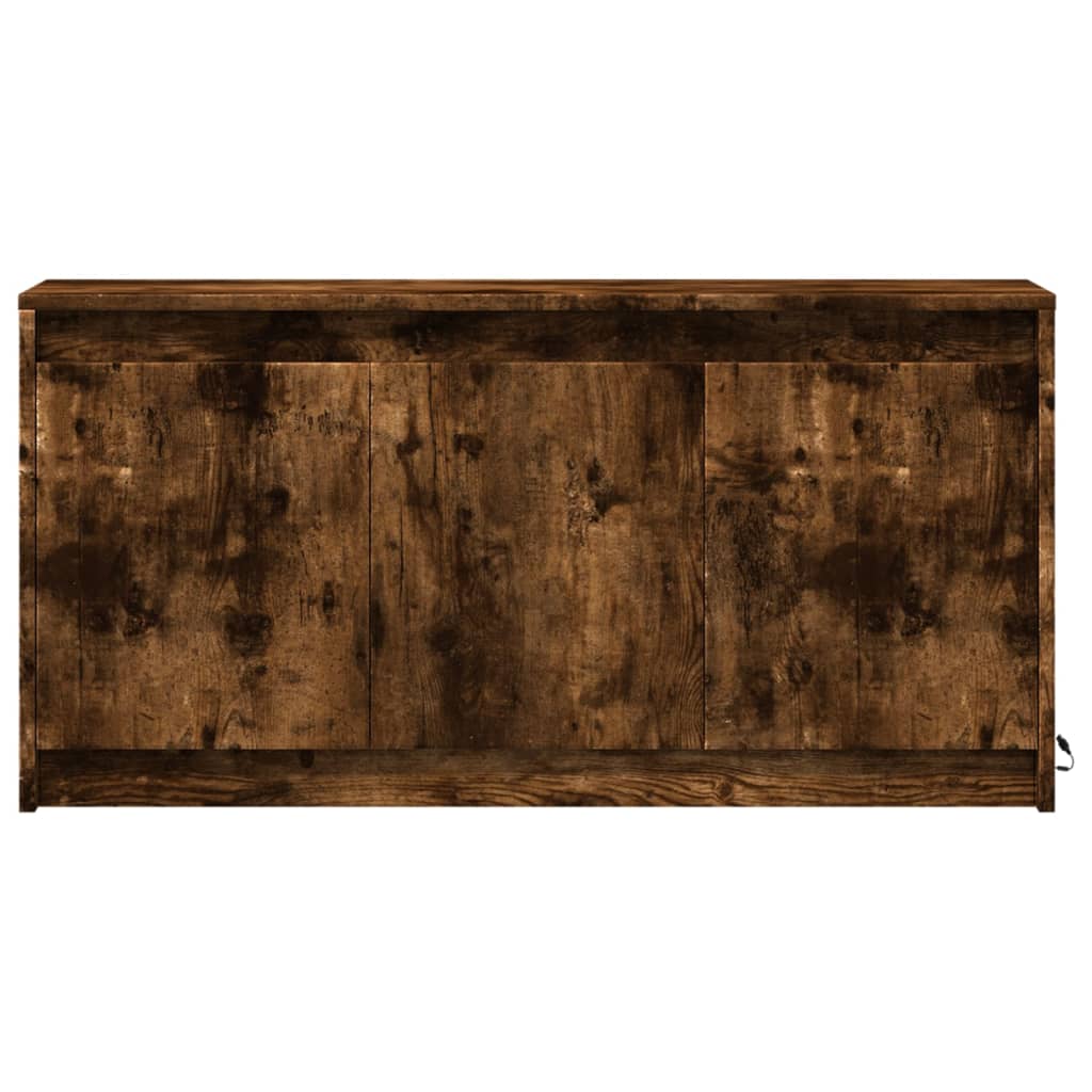 Dulap TV cu LED, stejar fumuriu, 100x34x50 cm, lemn prelucrat