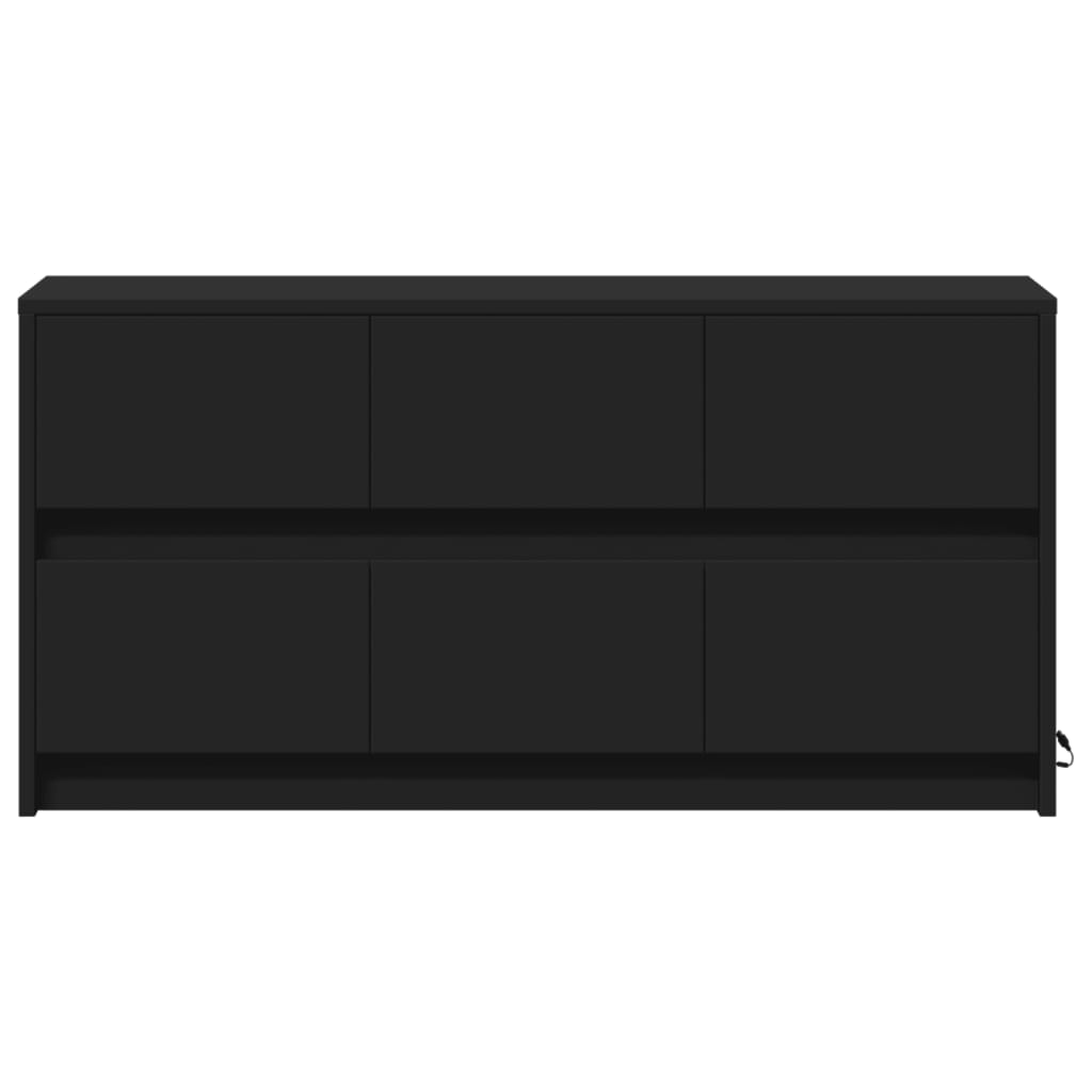 Dulap TV cu LED, negru, 100x34x50 cm, lemn prelucrat