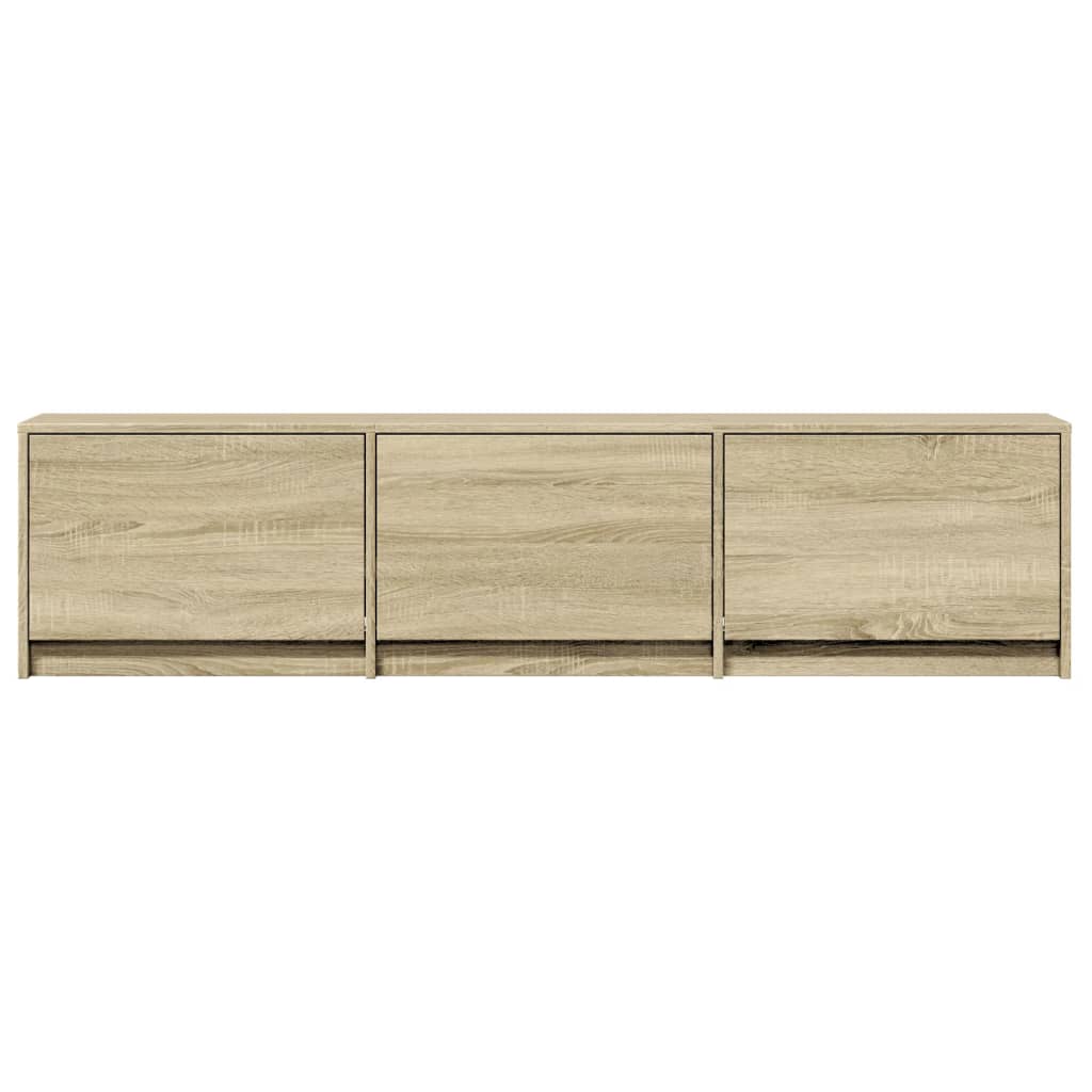 Dulap TV cu LED, stejar sonoma, 165x34x40 cm, lemn prelucrat
