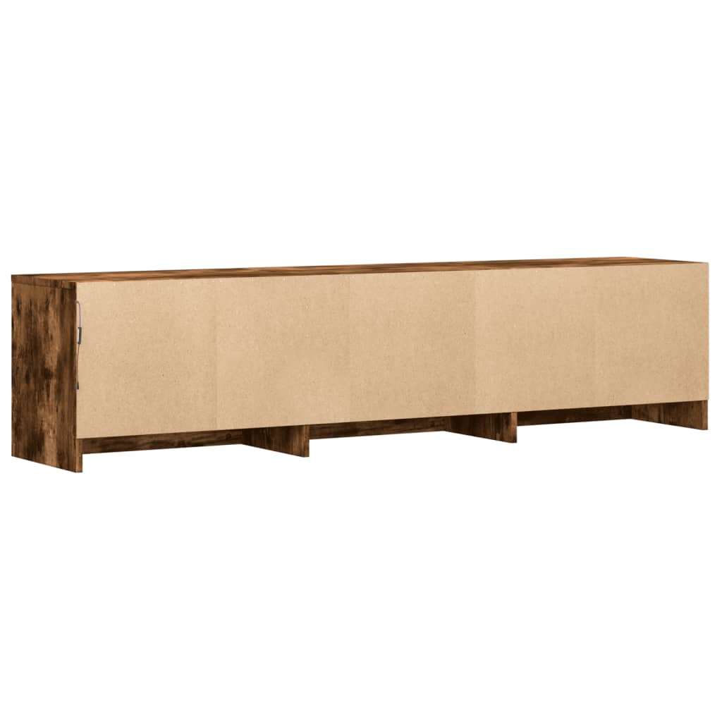 Dulap TV cu LED, stejar fumuriu, 165x34x40 cm, lemn prelucrat