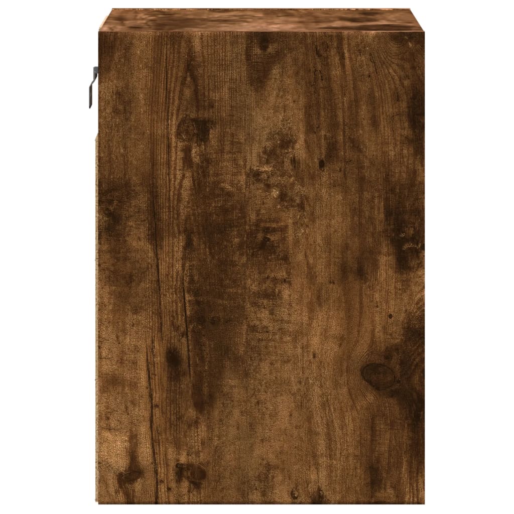 Comodă TV de perete cu lumini LED, stejar fumuriu, 41x31x45 cm