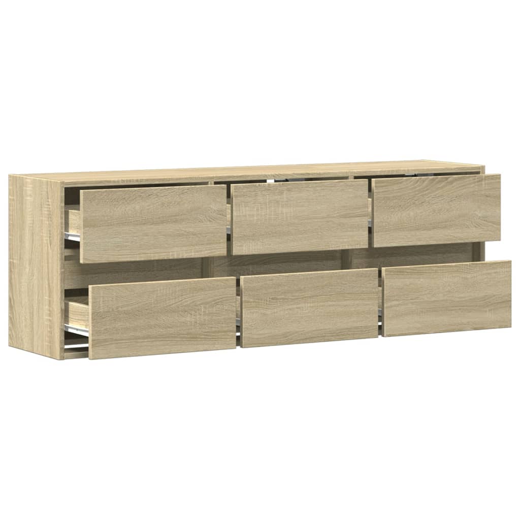Comodă TV de perete cu lumini LED, stejar sonoma, 130x31x45 cm