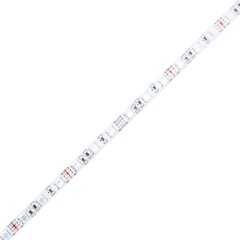 Comodă TV de perete cu lumini LED, stejar fumuriu, 130x31x45 cm