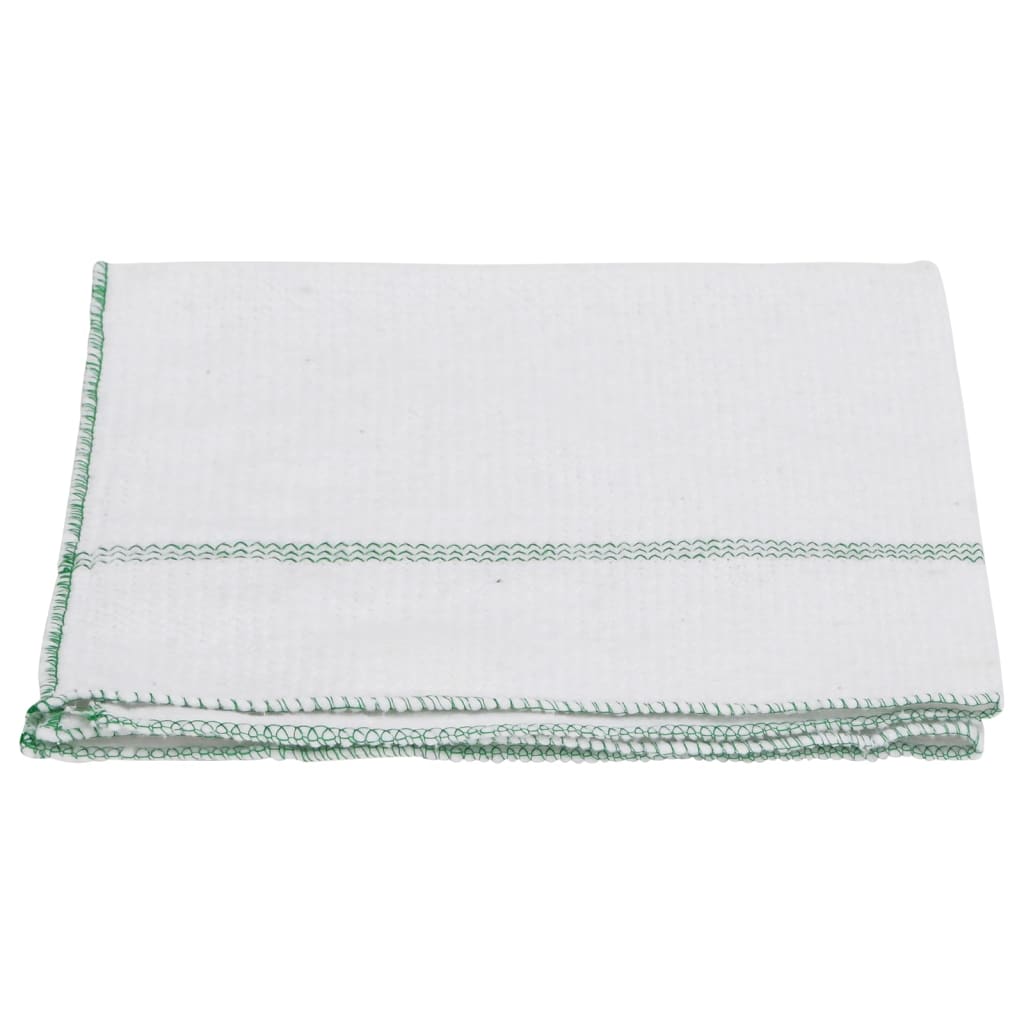 Lavete de curățat, 10 buc., alb cu dungi verzi, 50x60 cm