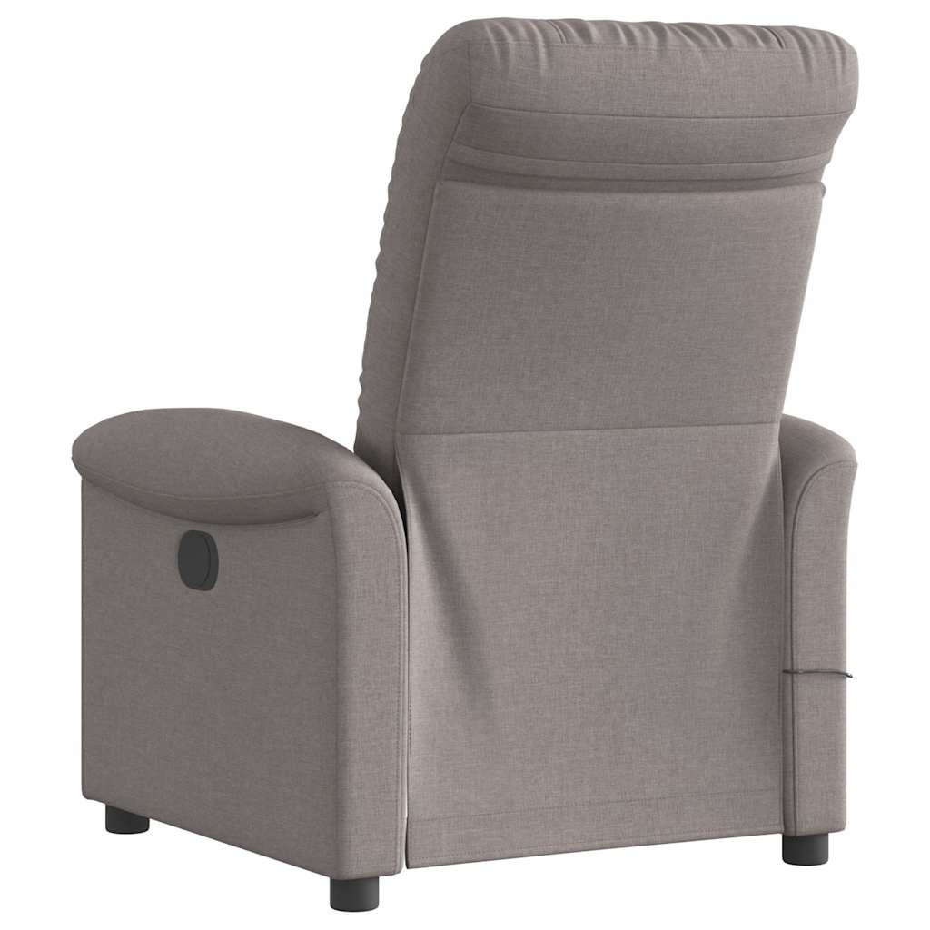 Fotoliu de masaj rabatabil, gri taupe, material textil