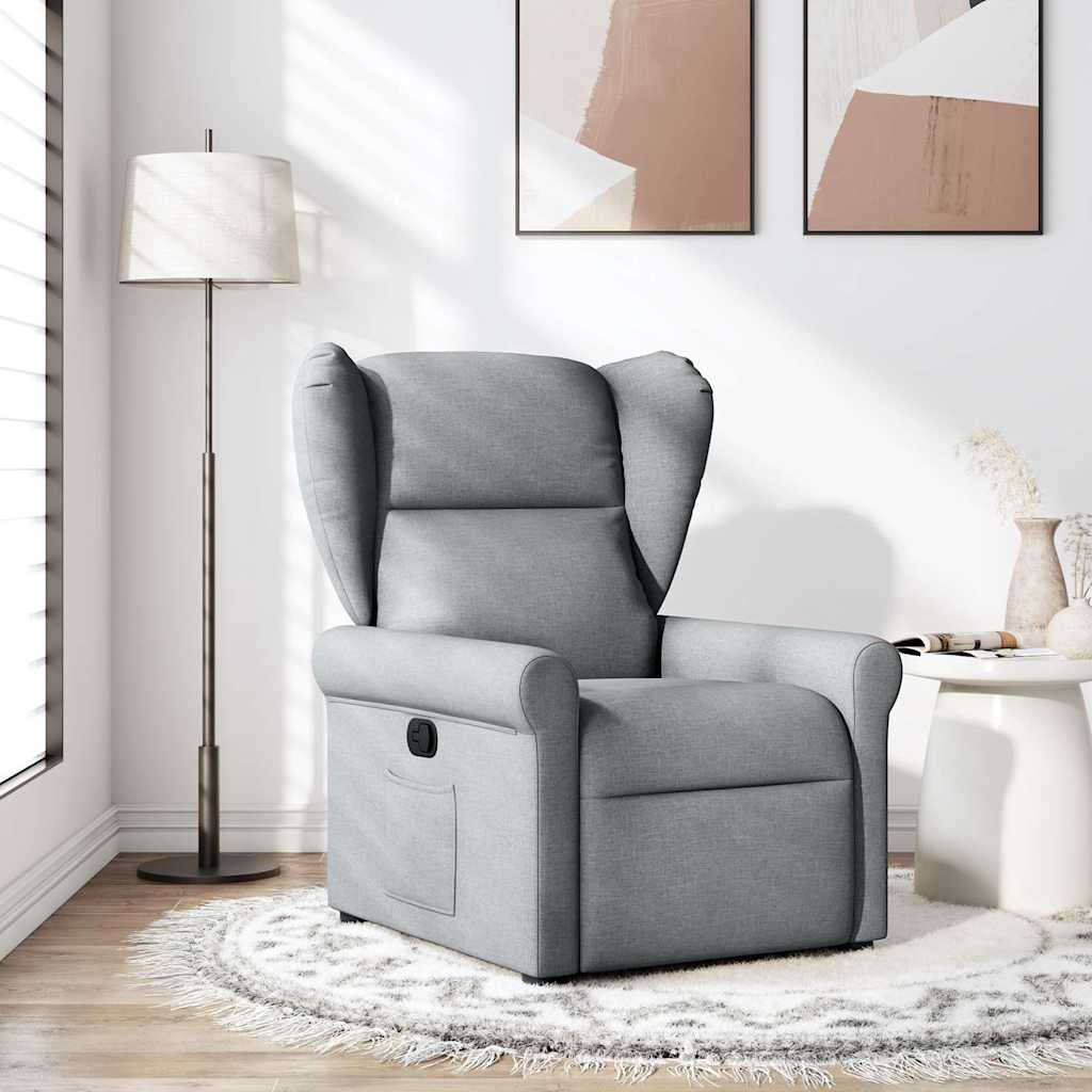 Fotoliu rabatabil, gri deschis, material textil