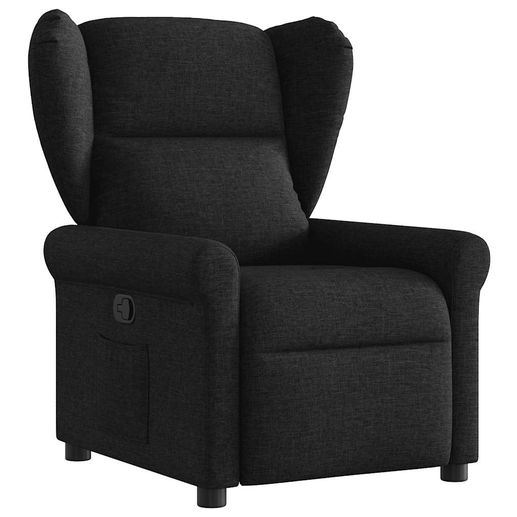 Fotoliu rabatabil, negru, material textil