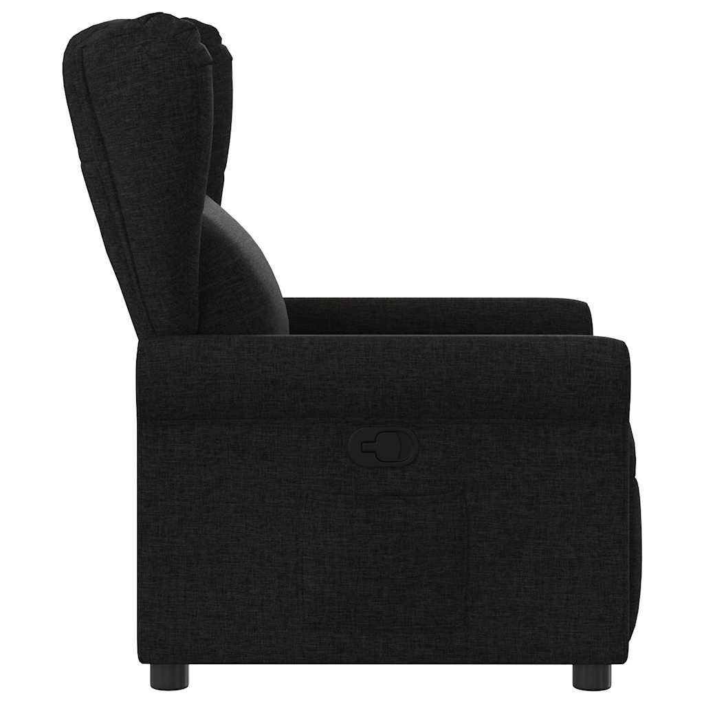 Fotoliu rabatabil, negru, material textil