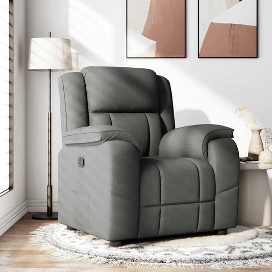 Fotoliu rabatabil, gri închis, material textil
