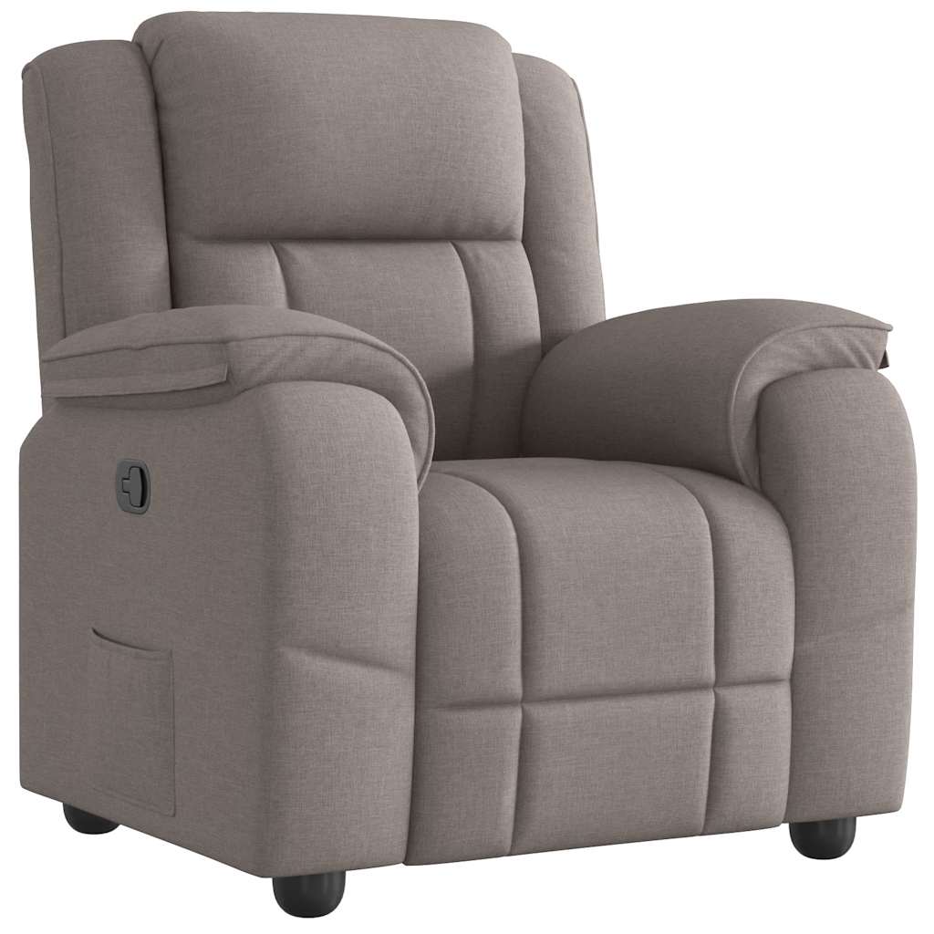 Fotoliu rabatabil, gri taupe, material textil