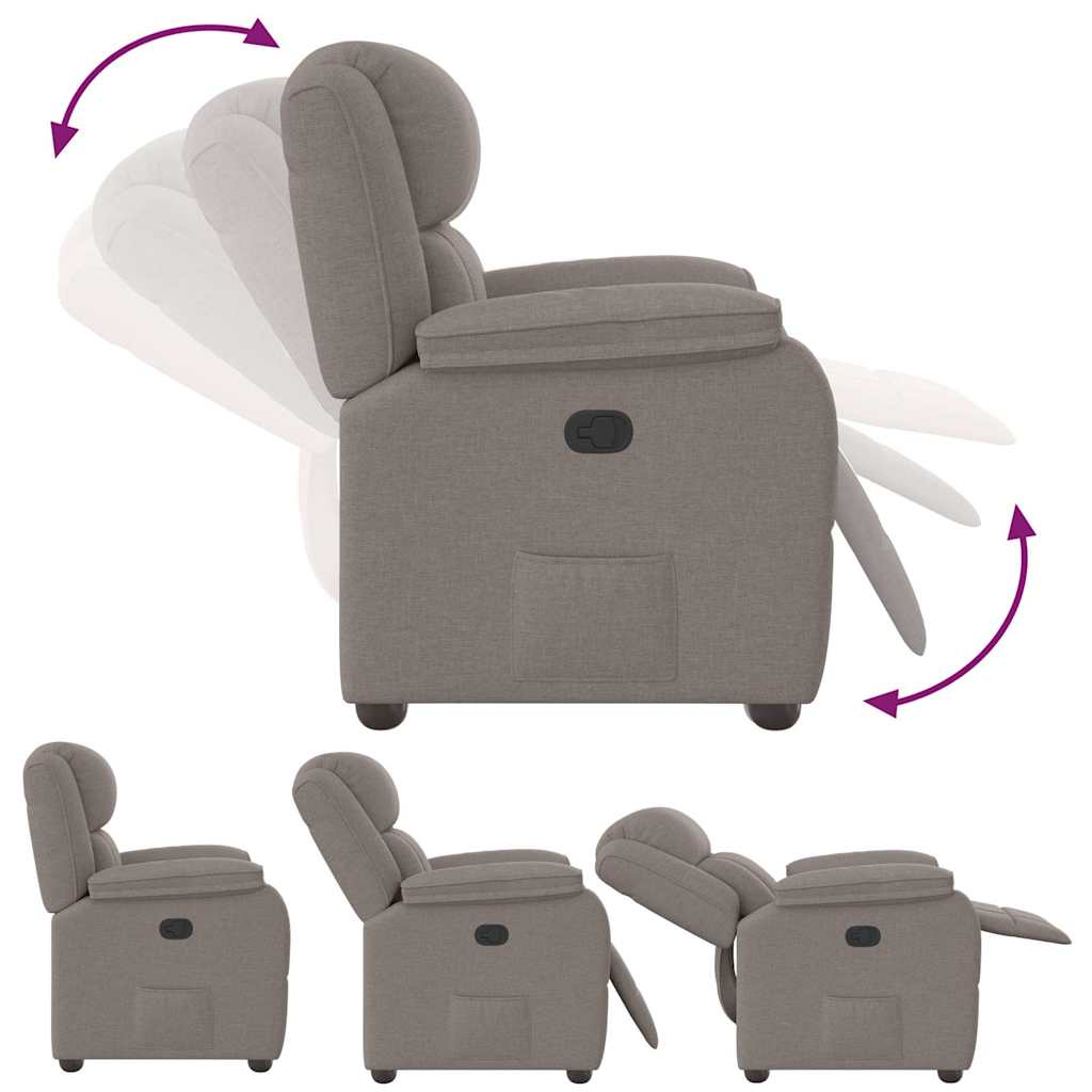 Fotoliu rabatabil, gri taupe, material textil