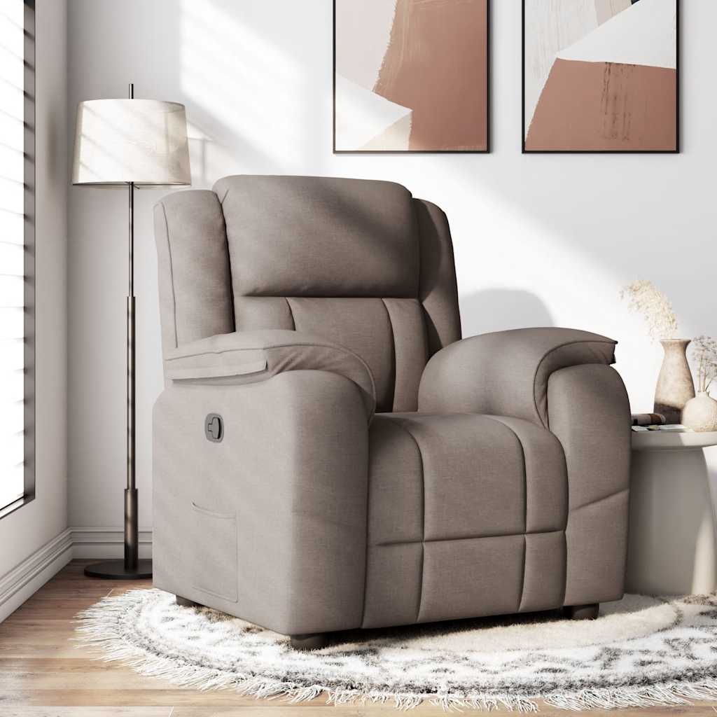 Fotoliu rabatabil, gri taupe, material textil