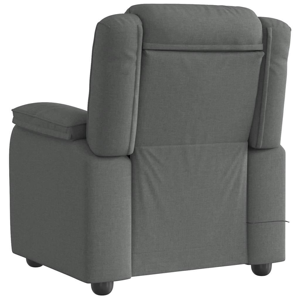 Fotoliu de masaj rabatabil, gri închis, material textil