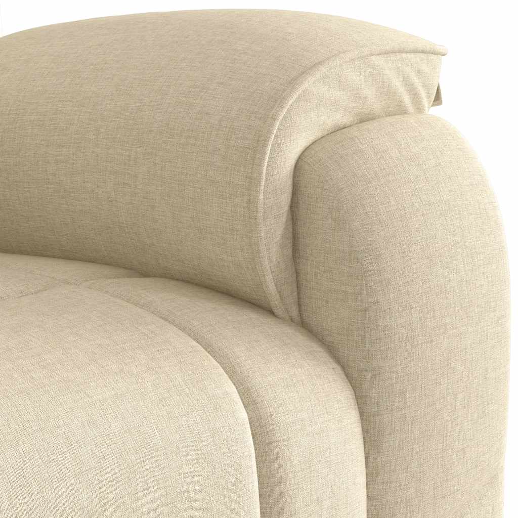 Fotoliu rabatabil de masaj, crem, material textil
