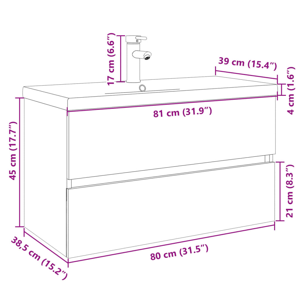 Set mobilier de baie, 2 piese, ceramică și lemn prelucrat