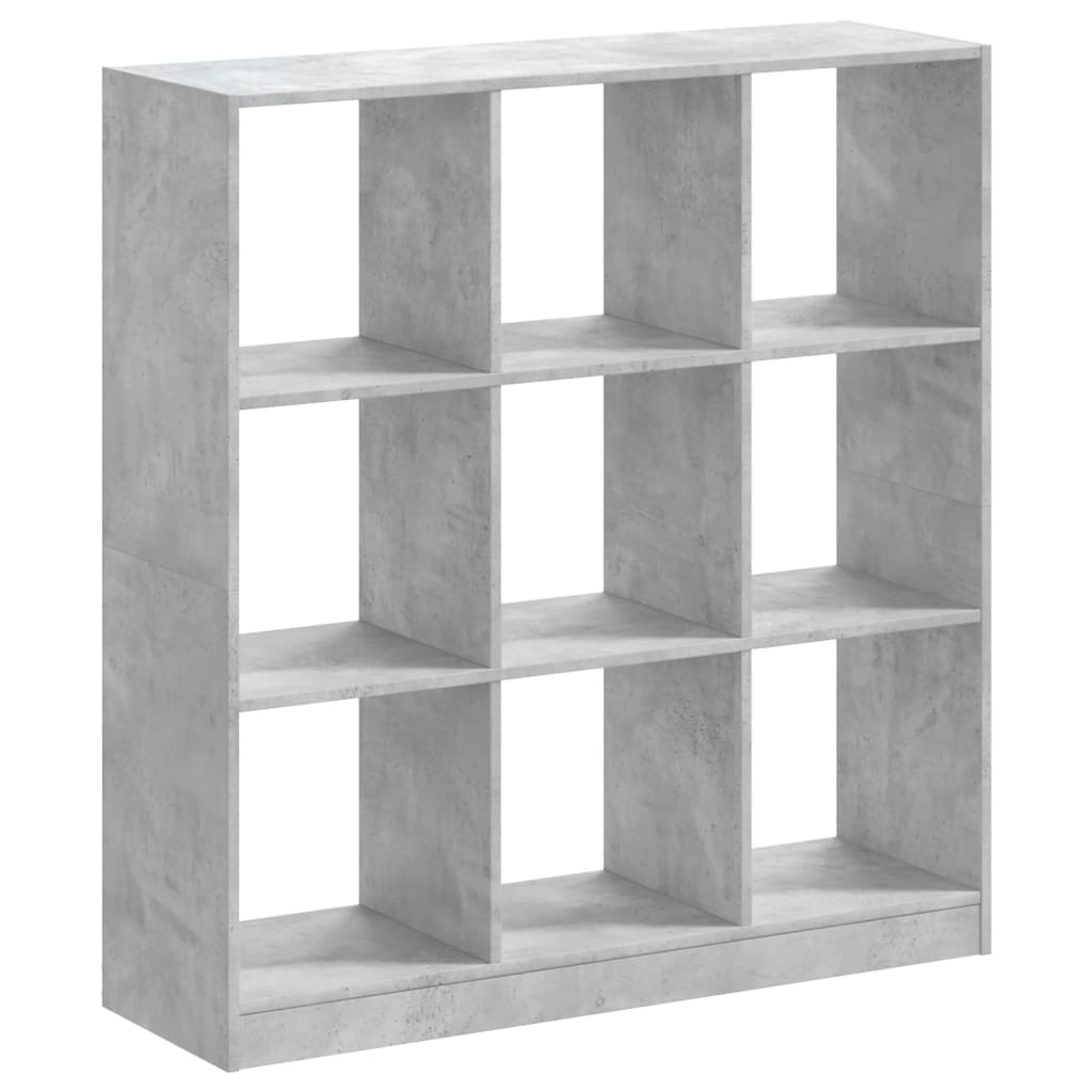 Bibliotecă, gri beton, 102x32x108 cm, lemn prelucrat