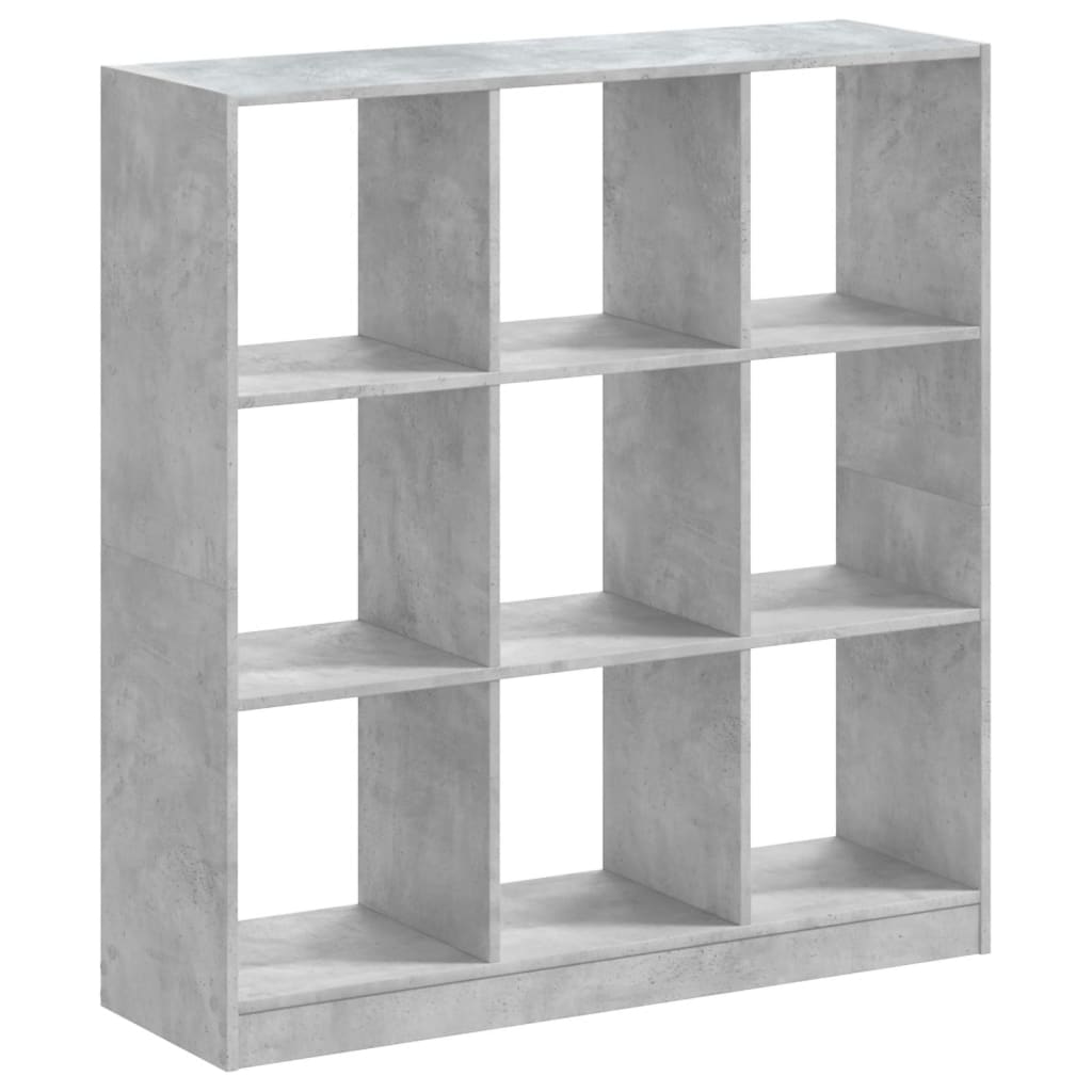 Bibliotecă, gri beton, 102x32x108 cm, lemn prelucrat