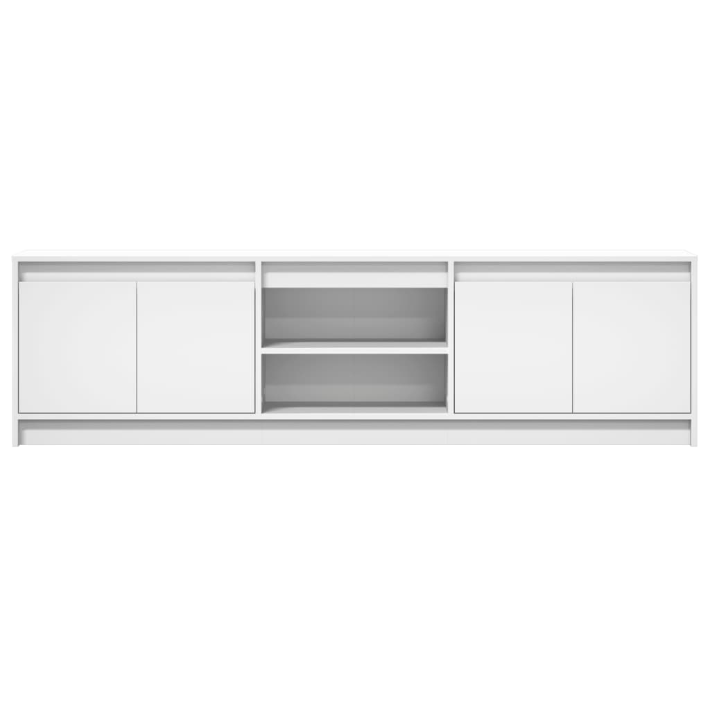Dulap TV cu LED, alb, 180x34x50 cm, lemn prelucrat