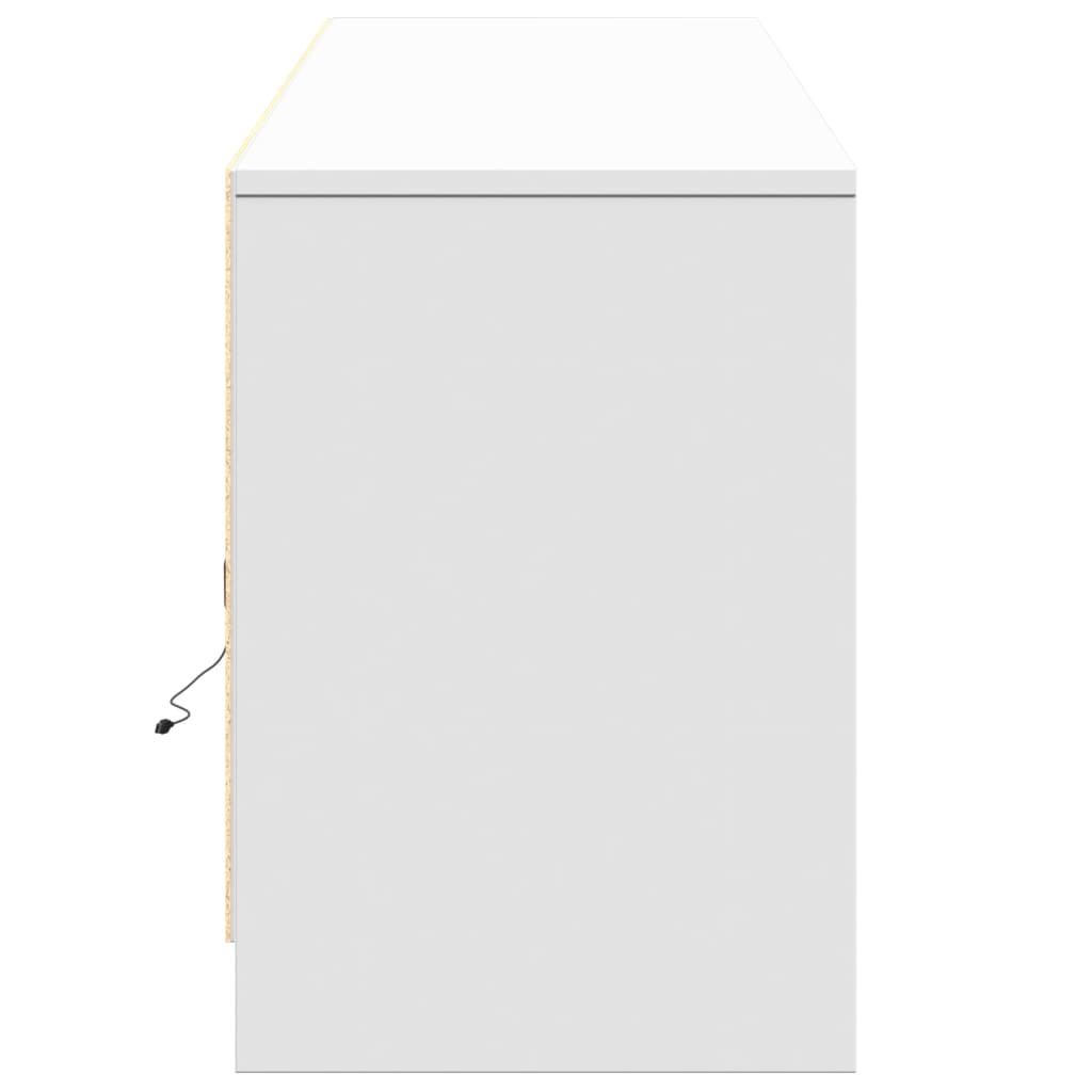 Dulap TV cu LED, alb, 180x34x50 cm, lemn prelucrat