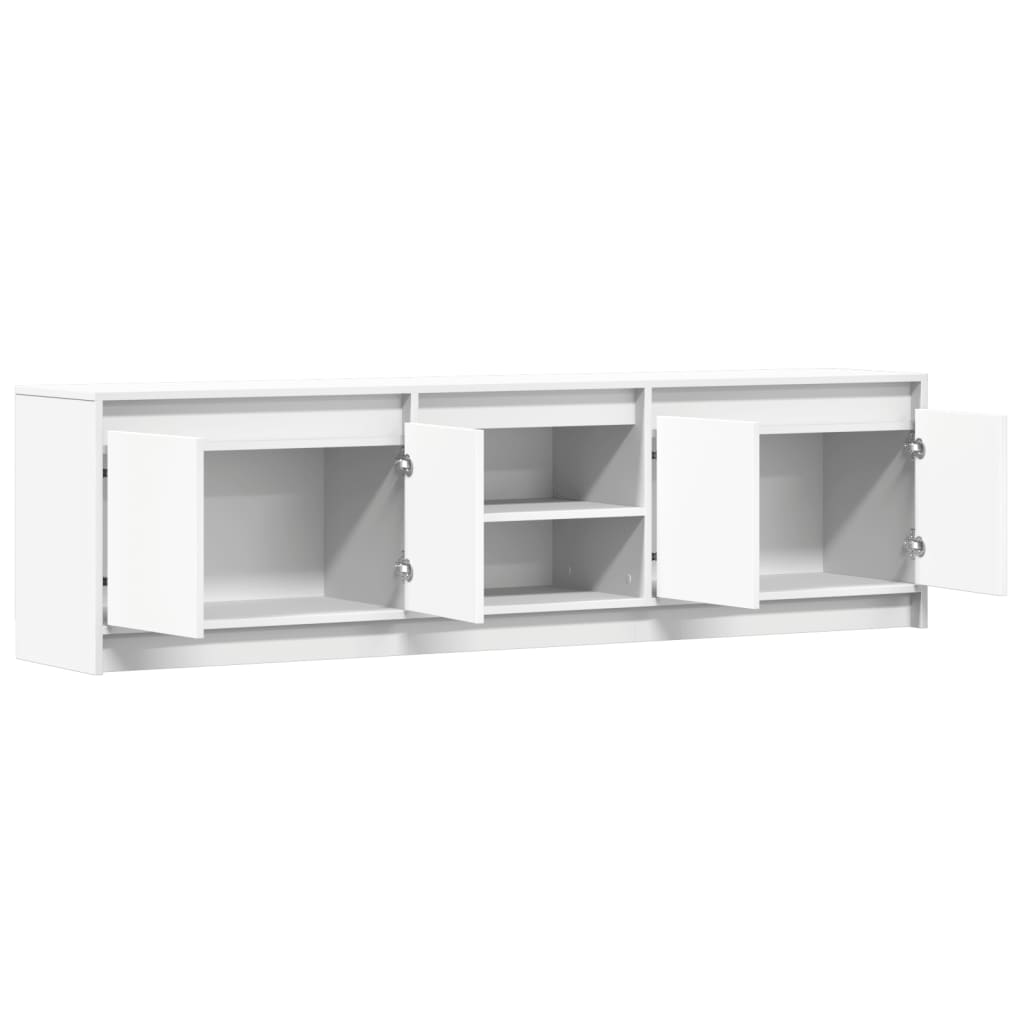 Dulap TV cu LED, alb, 180x34x50 cm, lemn prelucrat