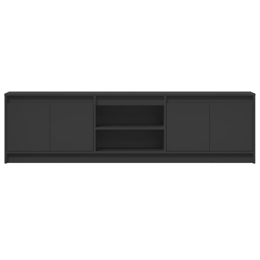Dulap TV cu LED, negru, 180x34x50 cm, lemn prelucrat