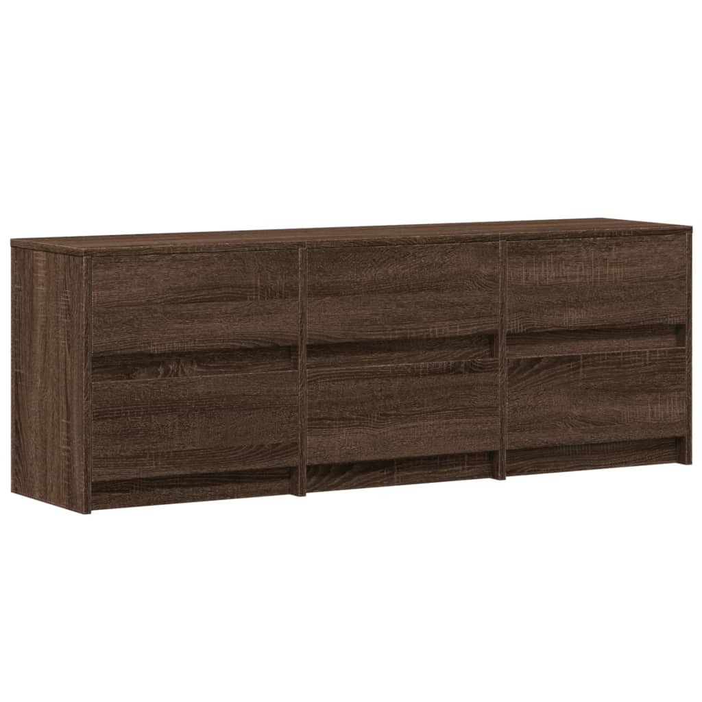 Dulap TV cu LED, stejar maro, 140x34x50 cm, lemn prelucrat