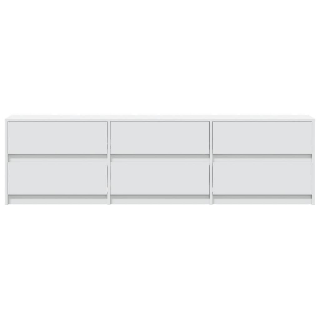 Dulap TV cu LED, alb, 180x34x50 cm, lemn prelucrat