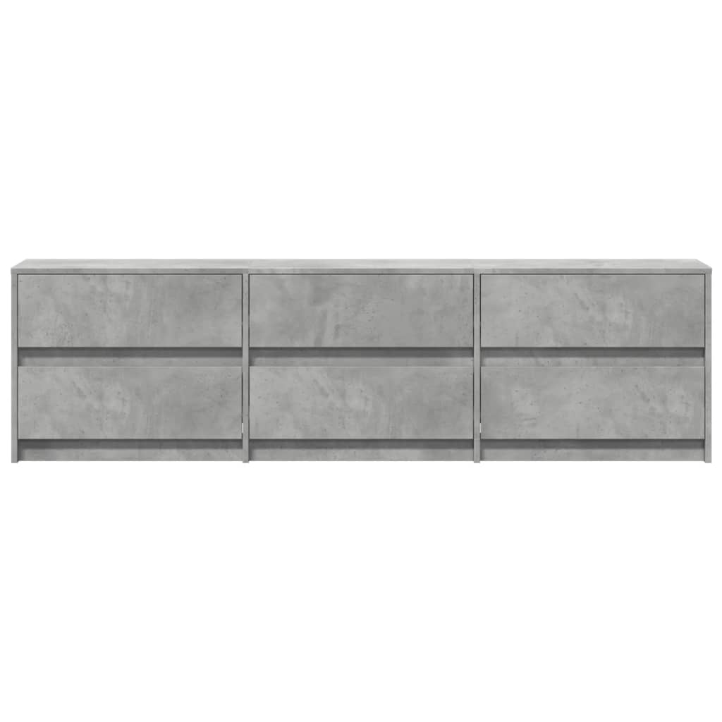 Dulap TV cu LED, gri beton, 180x34x50 cm, lemn prelucrat