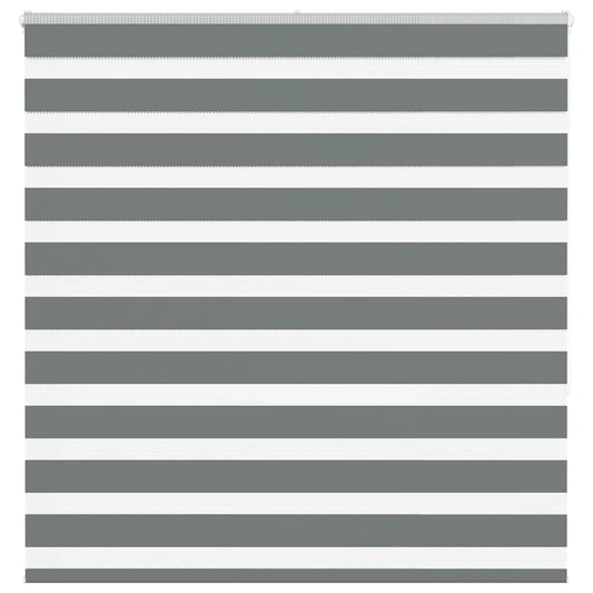 Jaluzea tip zebra gri închis lățime țesătură 140,9 cm poliester