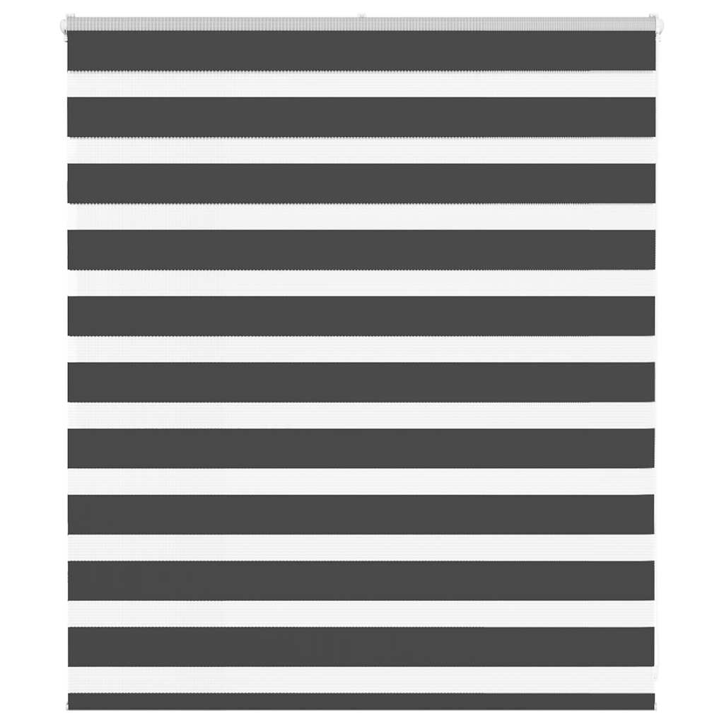 Jaluzea tip zebra neagră lățime țesătură 130,9 cm poliester