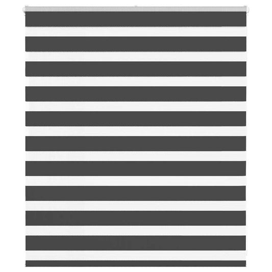 Jaluzea tip zebra neagră lățime țesătură 130,9 cm poliester