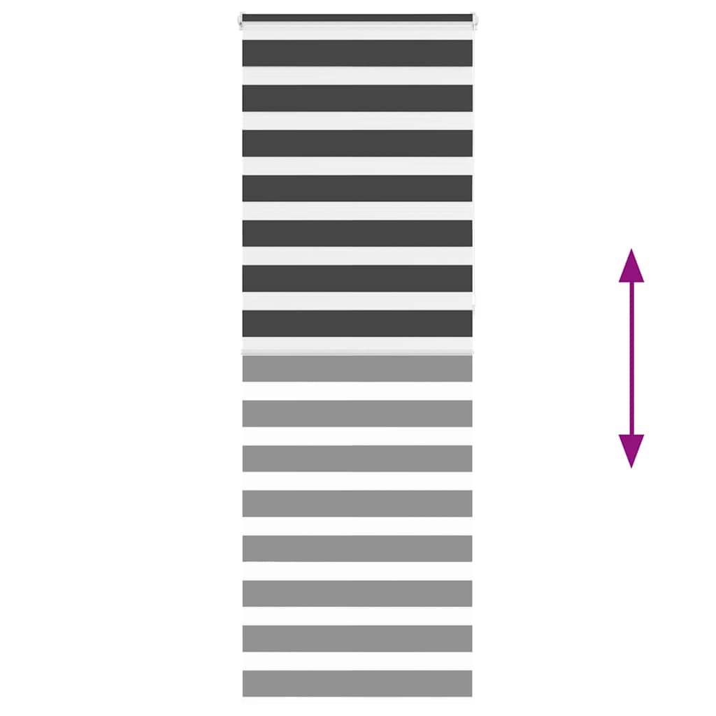 Jaluzea tip zebra neagră lățime țesătură 65,9 cm poliester