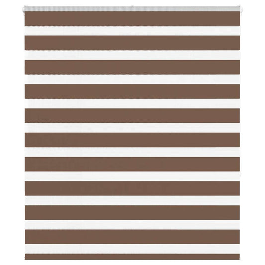 Jaluzea tip zebra maro lățime țesătură 120,9 cm poliester