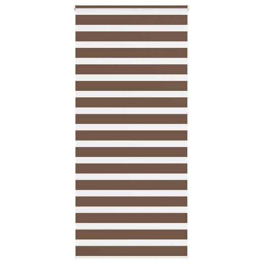 Jaluzea tip zebra maro lățime țesătură 95,9 cm poliester