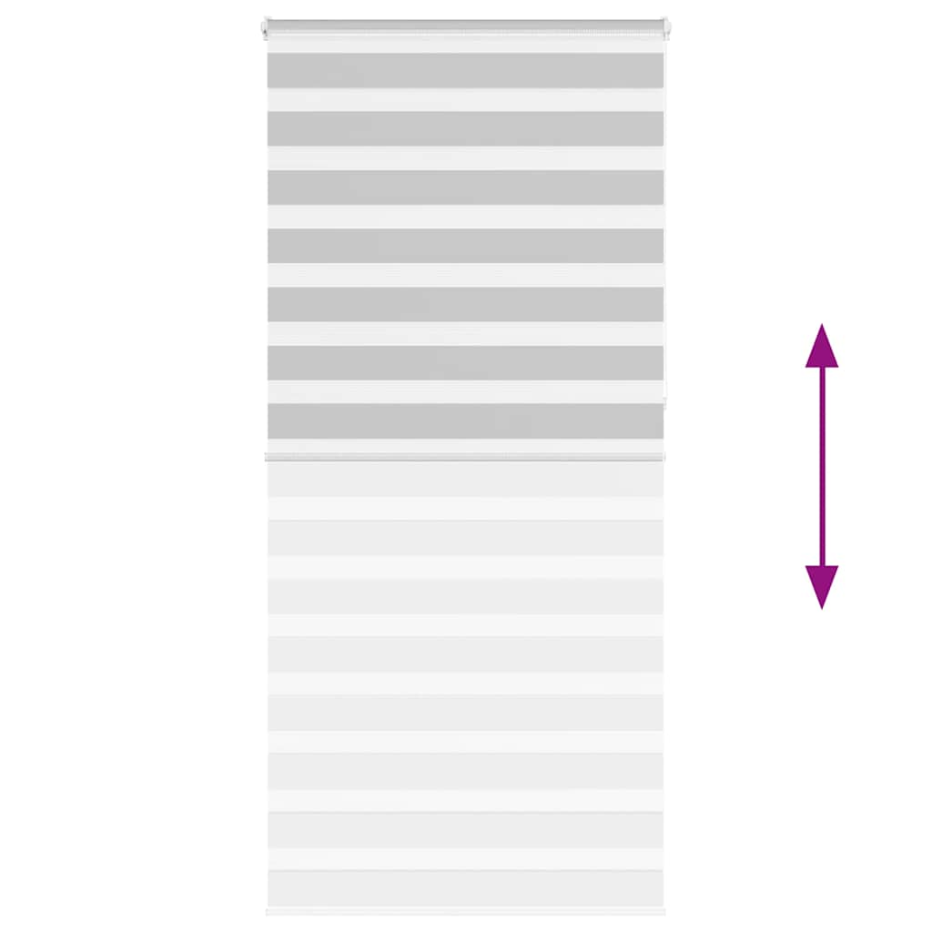 Jaluzea tip zebra gri deschis lățime țesătură 110,9 m poliester