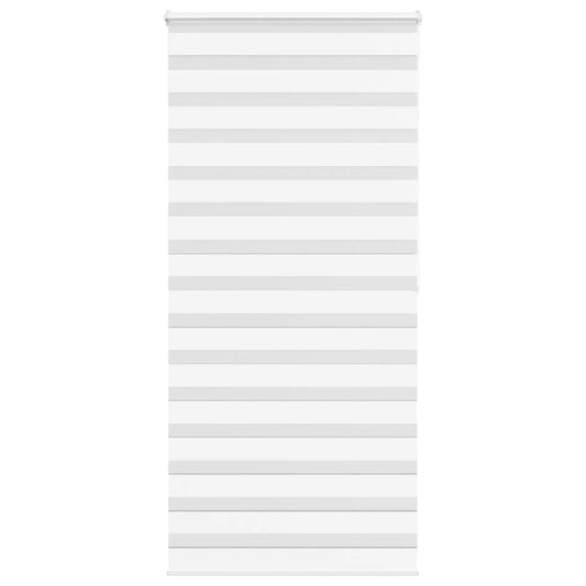 Jaluzea tip zebra alb lățime țesătură 105,9 cm poliester