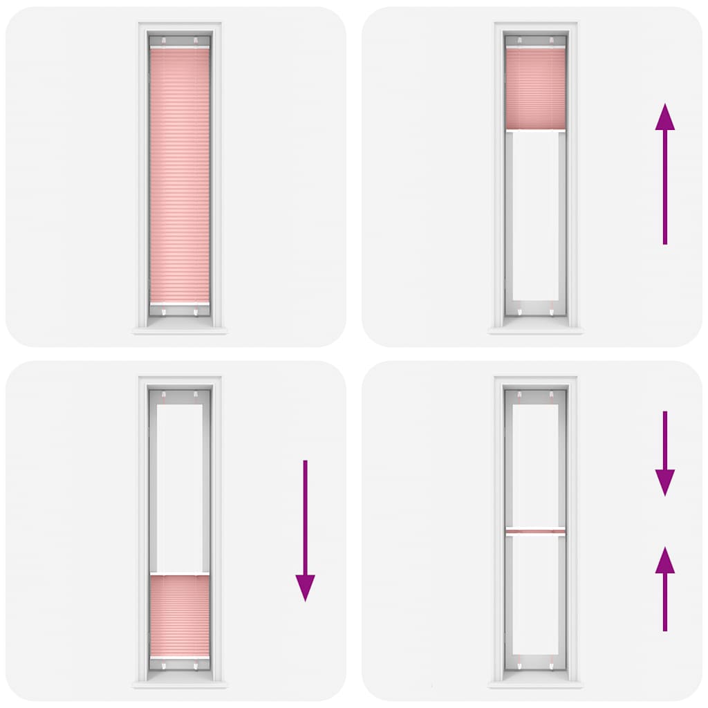 Jaluză plisată roz 40x200 cm Lățime țesătură 39,4cm poliester