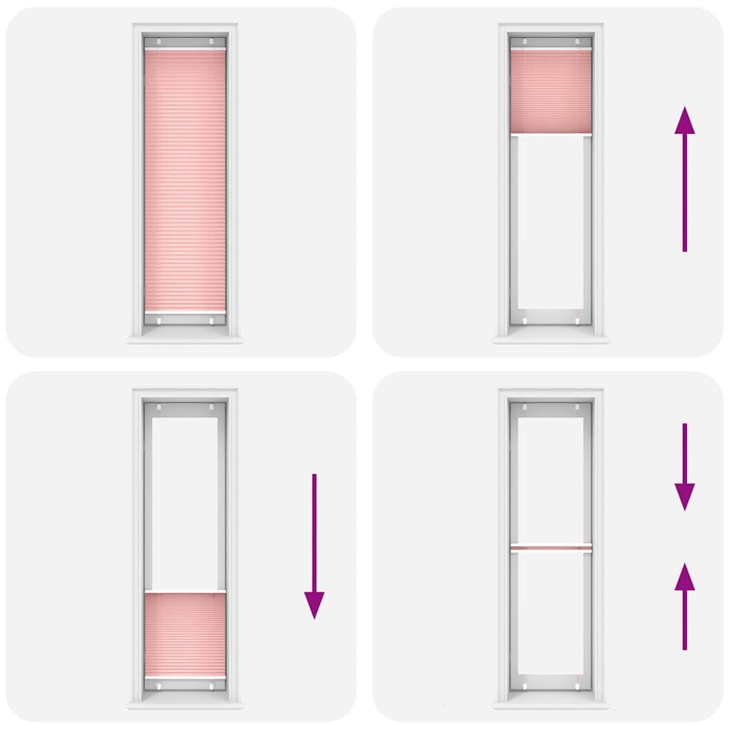 Jaluză plisată roz 55x200 cm Lățime țesătură 54,4cm poliester