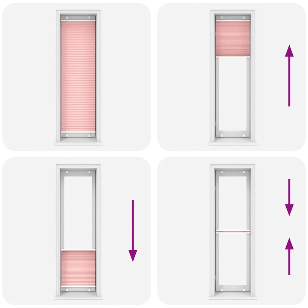 Jaluză plisată roz 60x200 cm Lățime țesătură 59,4cm poliester